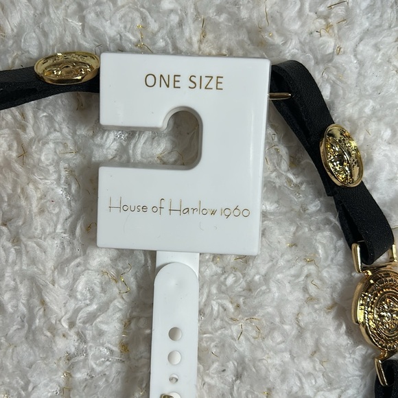 House of Harlow 1960 Black and Gold Medallion Belt - Picture 3 of 6